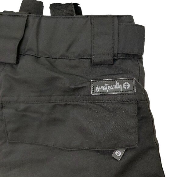Planet Earth Snow Cargo Pants Kids Small Black Suspenders Warm Insulated Outdoor - Picture 8 of 13
